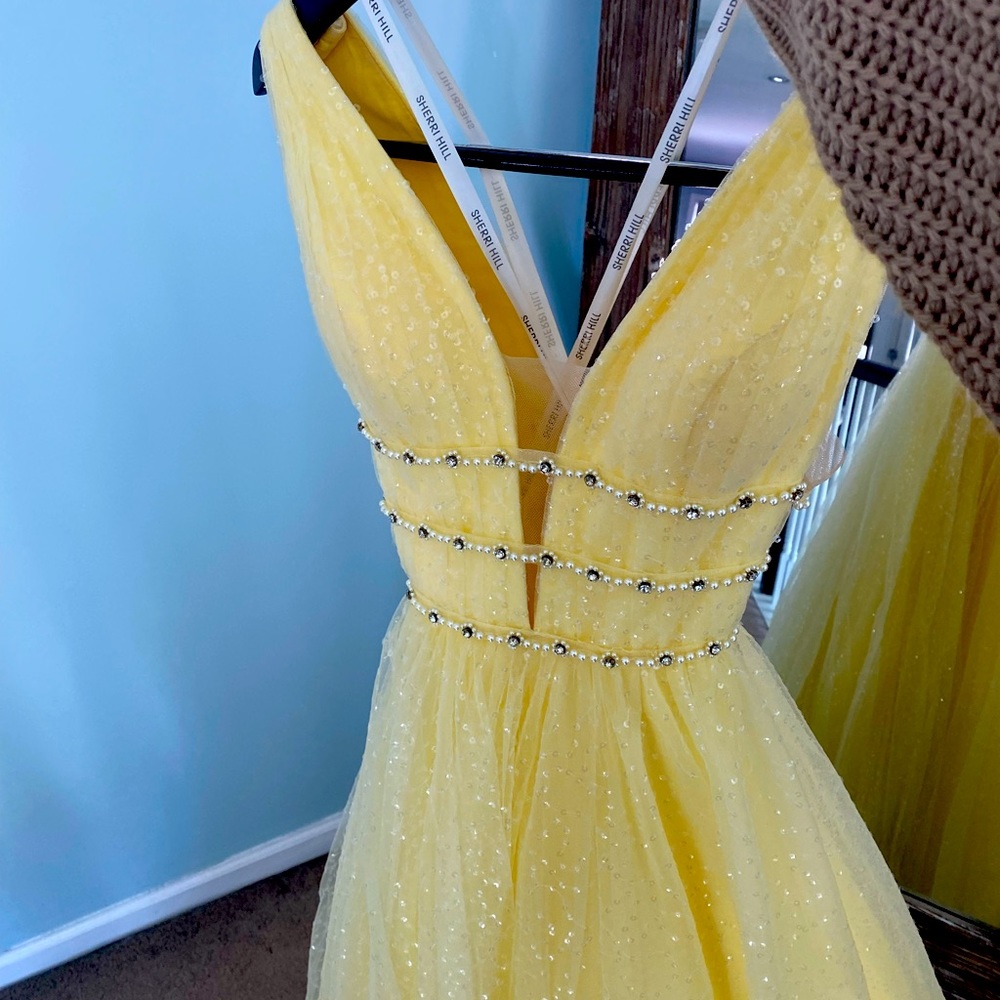 Sherri Hill 51676, Yellow Prom Dress